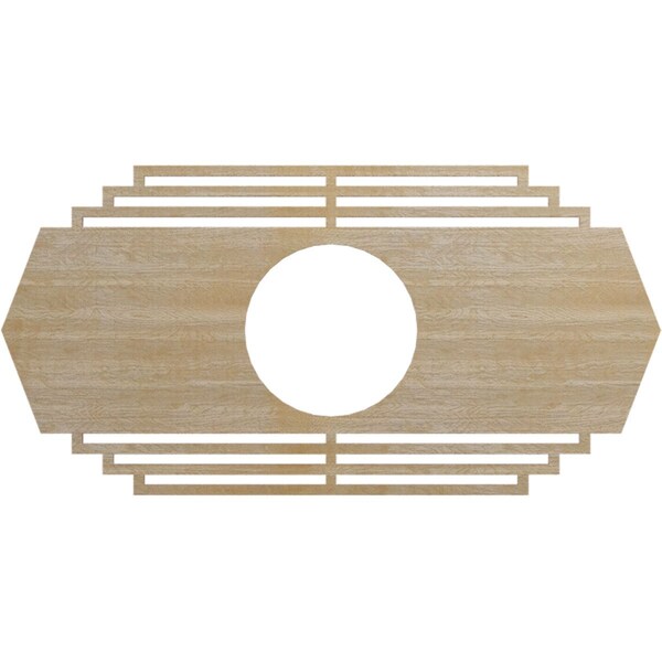 Ekena Millwork Chrysler Wood Fretwork Pierced Ceiling Medallion, Birch, 32"W x 16"H x 8 3/8"ID x 1/4"T CMWP32X16X0250CSBI - main